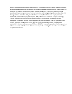 Effective Leadership in Business Management