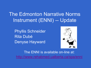 ENNI: Edmonton Narrative Norms Instrument Update