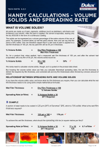 Volume Solids & Spreading Rate Calculations | Dulux Tech Note