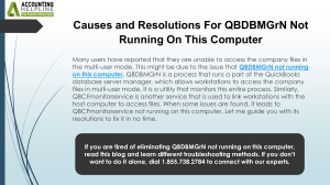 QBDBMGrN Not Running: Causes & Solutions in QuickBooks