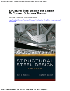 Structural Steel Design 5th Ed. Solutions Manual