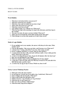 Brain Teasers: Word, Math, and Logic Riddles