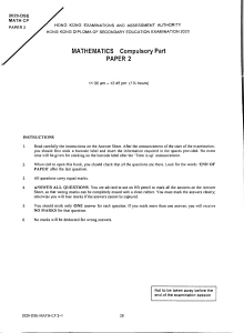 2020 HKDSE Math CP Paper 2