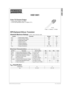 KSE13001 Transistor Datasheet: Specs & Characteristics