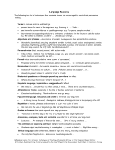Persuasive Writing Techniques: Language Features Guide