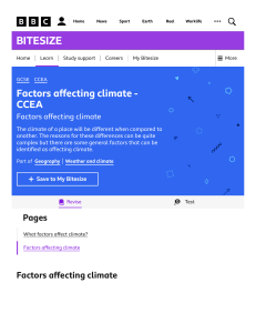 Factors Affecting Climate: GCSE Geography (CCEA)