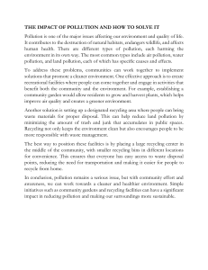 Pollution Impact & Solutions: Community Action for a Cleaner Environment