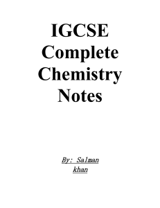 IGCSE Chemistry Notes: States of Matter, Atoms, and Combining