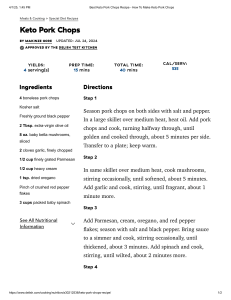 Keto Pork Chops Recipe - Easy Low Carb Dinner