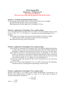 EE211 Homework: Quantum Mechanics & Semiconductor Physics