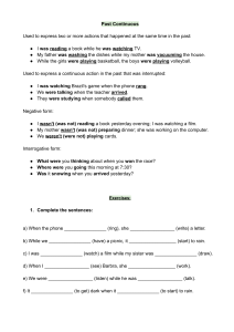 Past Continuous Tense Exercises