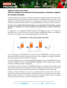 Reducción de Incendios Forestales en Honduras: Comunicado del ICF