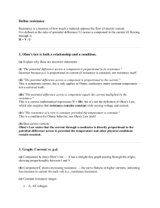 Resistance & Ohm's Law: Study Guide