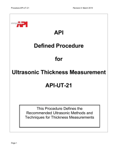 API-UT-21: Ultrasonic Thickness Measurement Procedure