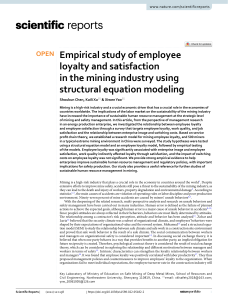 Employee Loyalty & Satisfaction in Mining: An Empirical Study
