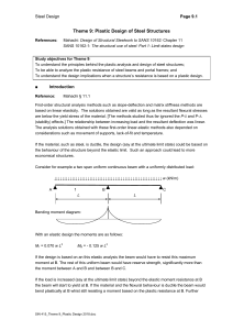 Plastic Design of Steel Structures: Lecture Notes