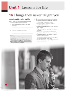 Life Lessons: Listening, Grammar, and Vocabulary Exercises