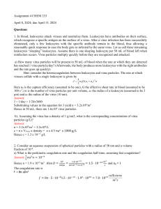 Chemistry Assignment: Coagulation & Virus Neutralization