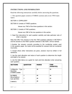 Business Studies Exam Paper