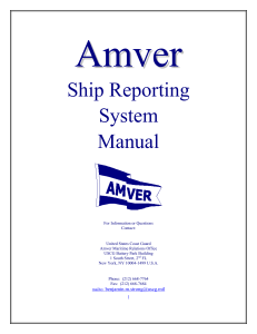 Amver Ship Reporting System Manual