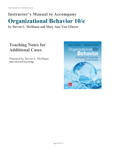 Organizational Behavior Teaching Notes 10/e