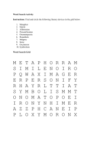 Literary Devices Worksheet: Word Search & Matching