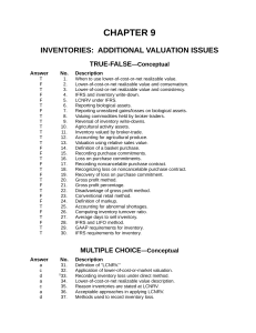 Inventory Valuation: Test Bank Chapter