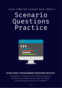 IGCSE Computer Science Paper 2 Programming Questions