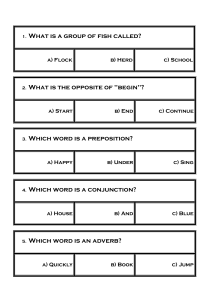 Basic English Grammar Worksheet