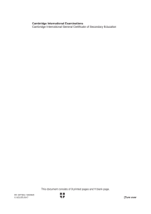 Cambridge IGCSE Business Studies Exam Paper