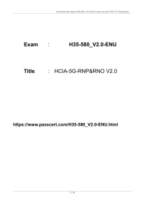 H35-580_V2.0-ENU Exam Dumps: HCIA-5G-RNP&RNO V2.0