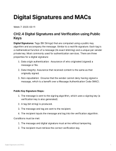 Digital Signatures and MACs: Public Key Verification