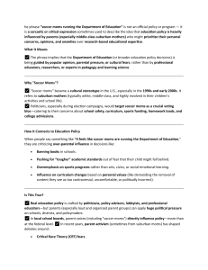 Soccer Moms & Education Policy: Parental Influence Critique