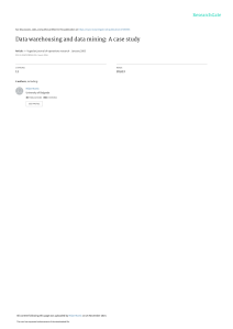 Data Warehousing & Mining: A Case Study