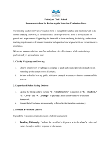 Teacher Interview Evaluation Form Review Recommendations