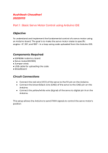 Arduino Servo Motor Control Lab Report