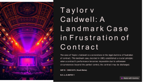 Taylor v Caldwell: Frustration of Contract - Landmark Case