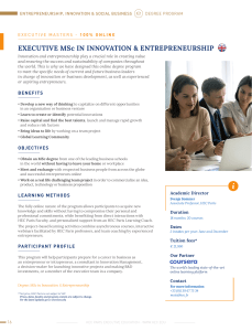 HEC Paris: Executive MSc in Innovation & Entrepreneurship