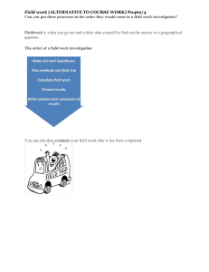 Fieldwork Investigation Guide: Geography