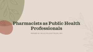 Pharmacists in Public Health: Roles & Activities