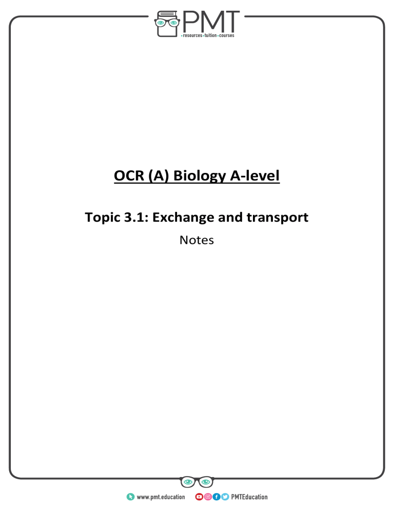 A-Level Biology: Exchange & Transport Notes - OCR (A) Topic 3.1