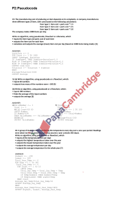 Pseudocode Examples and Exercises