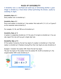 Divisibility Rules: Easy Guide for Numbers 1-11