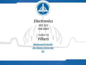 Electronics Filters: Lecture Slides - ECE 211