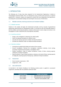 Foundation Engineering Course Notes - TU Dublin
