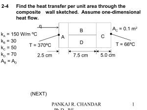 Heat Transfer: Composite Walls & Fins - Lecture Notes