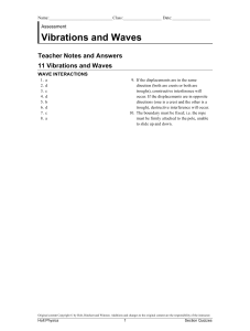 Vibrations and Waves: Wave Interactions Assessment