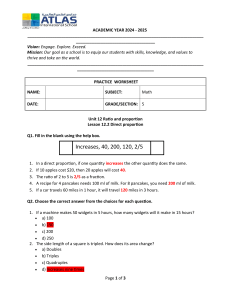 Ratio & Proportion Worksheet: Grade 5 Math Practice