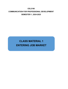 Job Application & Career Development Course Material
