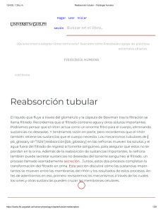 Reabsorci&oacute;n Tubular: Cap&iacute;tulo de Libro de Fisiolog&iacute;a Humana